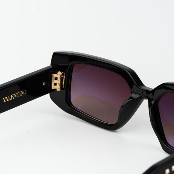 Valentino Women Sunglasses Black Gold Rose Square V - CINQUE VLS-108A-53 main image 13